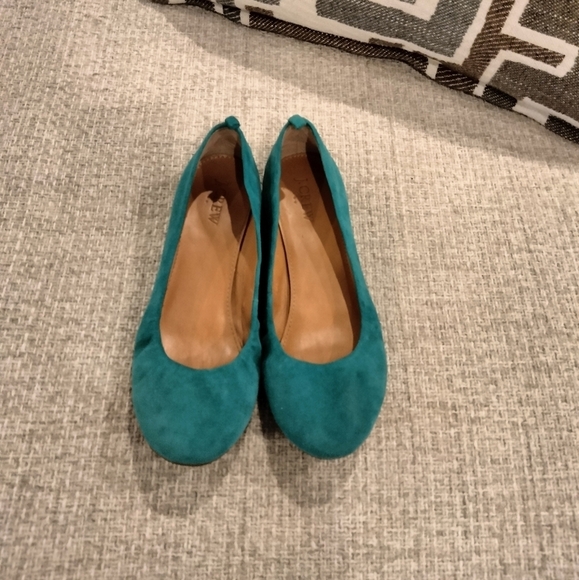 J.Crew Teal Suede Ballet Flats - Picture 3 of 7